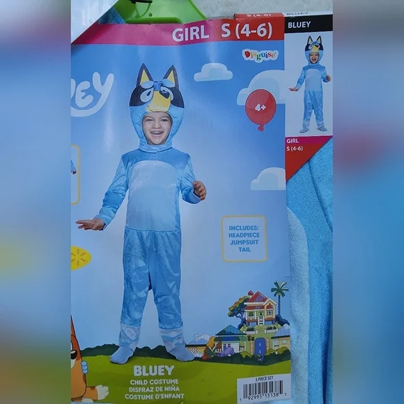 NEW Bluey toddler boy / girl main character Halloween costume jumpsuit size 3/4t